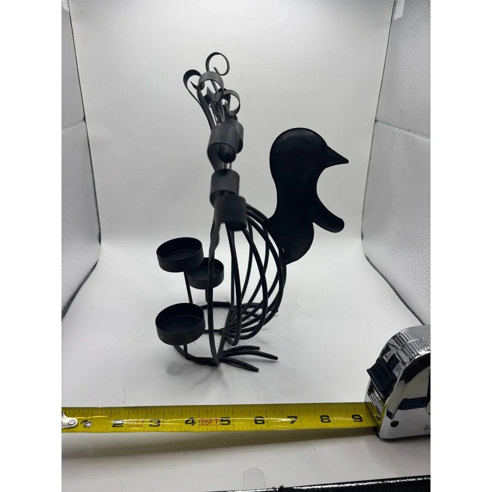 Turkey Tea Light Holder Black Wrought Iron Thanksgiving Decor